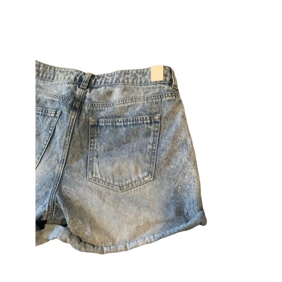CP JEANS Vintage Style High Waist Button Fly Mom Jean Blue Denim Cuffed Shorts-5 - Picture 11 of 13